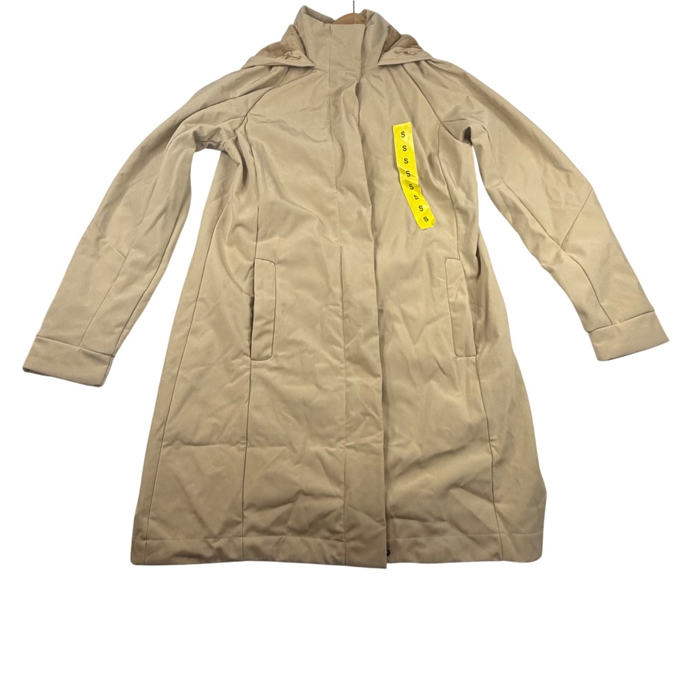 Mondetta Outdoor Project Tan Faux Fur Lined Hooded Parka Jacket Womens Small NEW